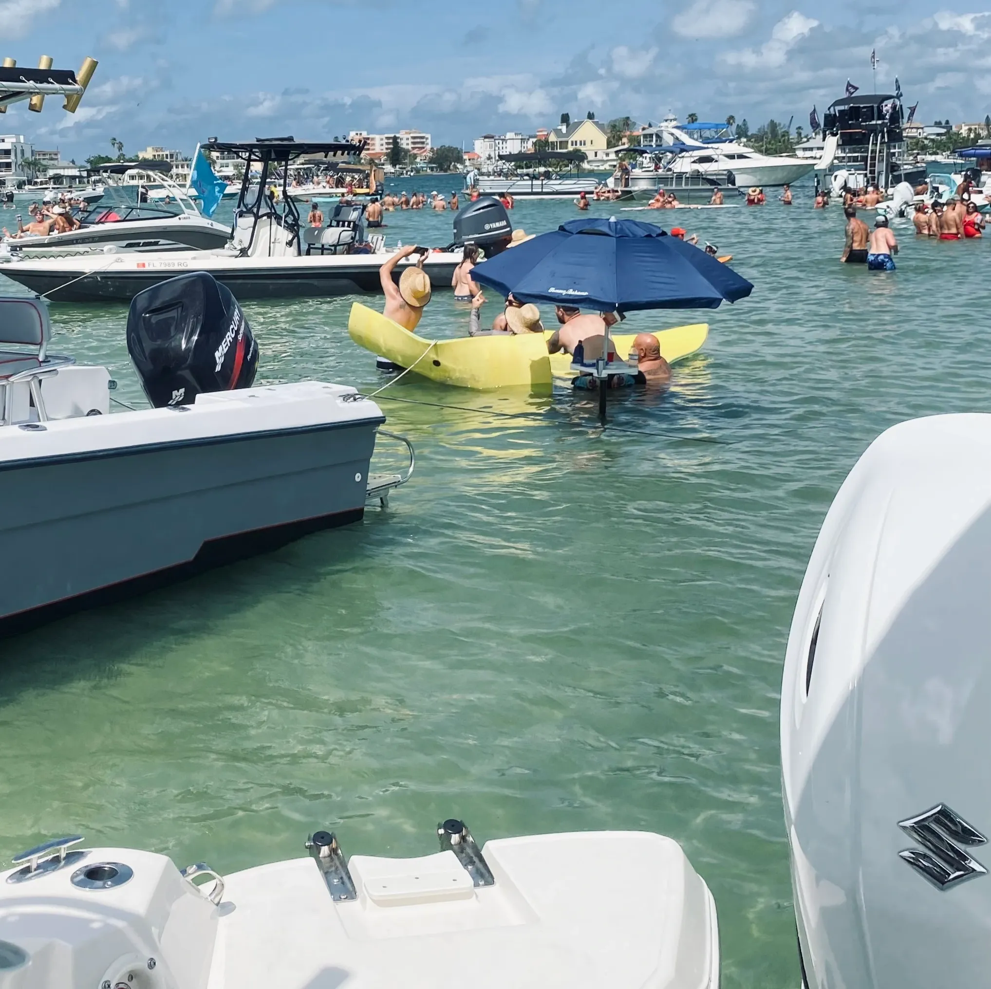 Sandbar party on a private boat charter in St. Petersburg, Florida